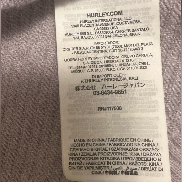 NWT~Hurley Hooded Lightweight Sweater - Picture 7 of 8